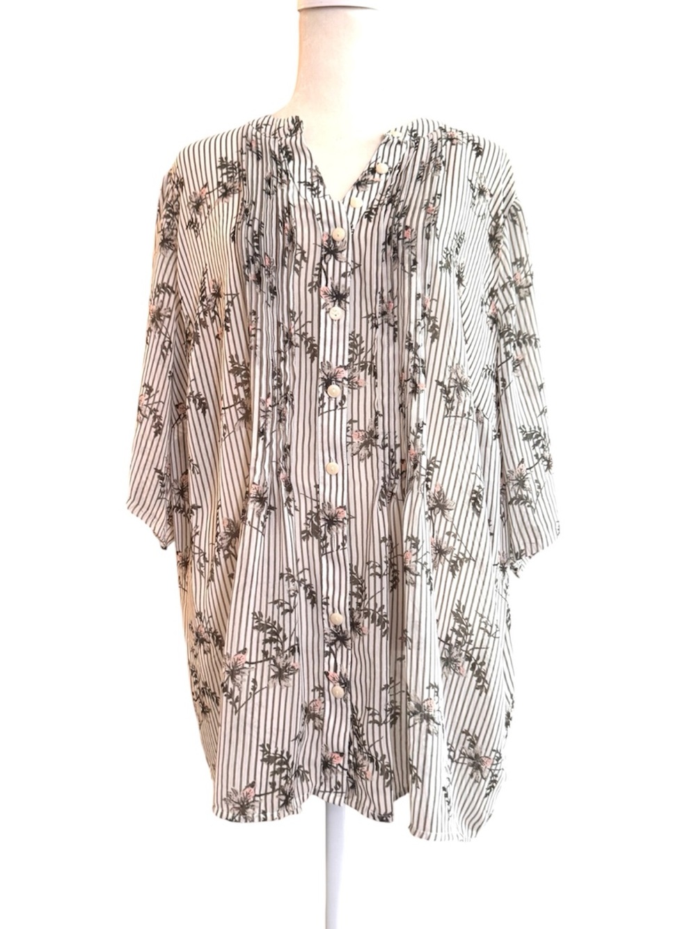 STYLE & CO floral print short sleeve, button down top, plus size 2X